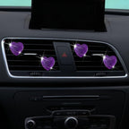 4 Pcs Heart Air Vent Clips, Cute Heart Car Air Fresheners Vents Clips Funny Cars Diffuser Vent Clips Car Interior Decor Charm Cute Cars Accessories,Decoration for Women (Purple)