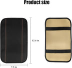 Car Center Console Cover, PU Leather Vehicle Armrest Seat Box Cover Protector, Comfortable Automotive Interior Arm Rest Cushion Pad Accessories, Universal for SUV Sedan Truck (Black/Orange)