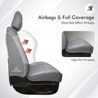 Huidasource Tacoma Front&Back Seat Covers, Gray Leather Car Seat Cushion Cover Accessories Fit for 2016-2023 Double & Crew Cab Toyota Tacoma SR SR5 Limited TRD Sport/Pro/Off Road(Full Set/Gray)