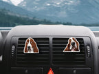 WIRESTER Set of 2 Fresh Scented Car Air Freshener Vent Clip, Decorative Accessories, Interior Decoration for Cars - Basset Hound Dogs, Cat Dog Sweet Kiss, Winking Golden Retriever Dogs