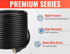 YAMATIC Pressure Washer Gun and Hose Kit, 50 FT Kink Resistant Power Washer Hose and Wand, 3/8" Swivel Quick Connector & M22-14mm Fitting Replacement for Ryobi, Simpson, Craftsman, 4000 PSI