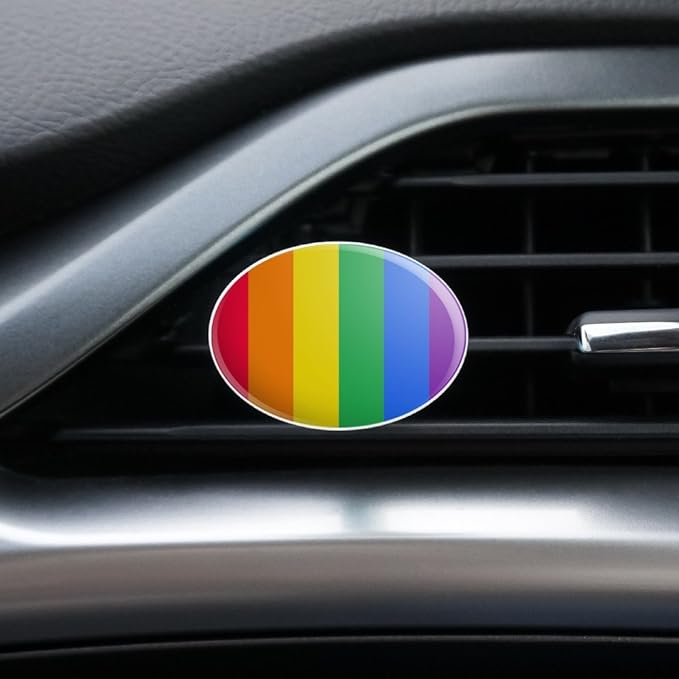 Rainbow Pride Gay Lesbian Contemporary Car Air Freshener Vent Clip