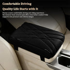 Car Center Console Cover, Memory Foam Vehicle Arm Rest Seat Box Cushion Pad, Scratch & Wear Resistant Automotive Middle Console Protector, Universal for SUV Automobile Truck (Black)