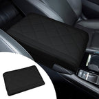 Hovom Car Center Console Armrest Pillow, 12.6"×7.87"×1.97" Leather Arm Rest Cover for Cars, Soft Comfortable Auto Armrest Cushion Pad, Vehicle Middle Console Cover, Car Accessories (Black)