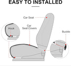 surpassme Comfortable Car Seat Covers Universal Back/Brench Seat Coves for Car Accessories with Storage Pockets, Padded Car Interior Covers for Automotive, SUV, Truck, and Van(Pink)