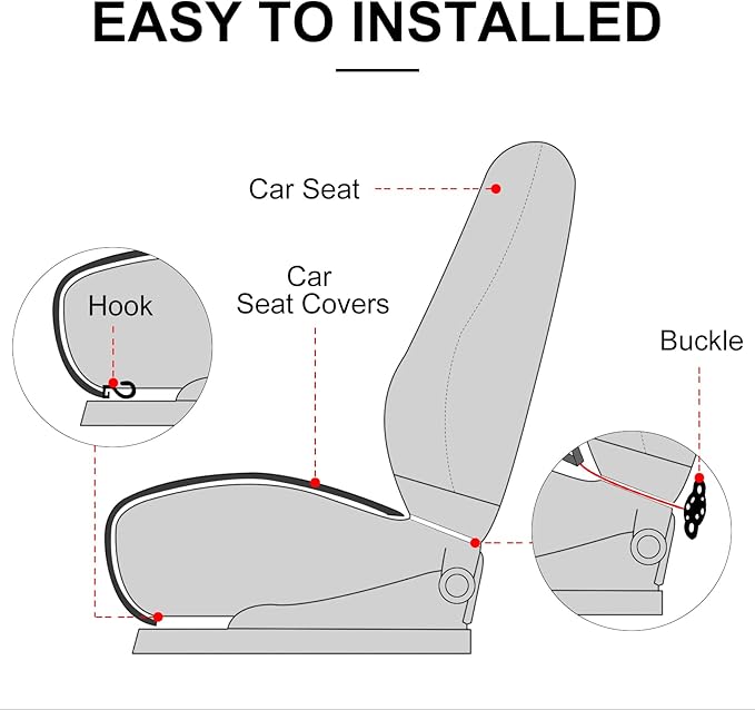 surpassme Comfortable Car Seat Covers Universal Back/Brench Seat Coves for Car Accessories with Storage Pockets, Padded Car Interior Covers for Automotive, SUV, Truck, and Van(Pink)