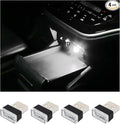 Augeny 4 PCS USB LED Car Interior Atmosphere Lamp, Plug-in USB Decor Night Light, Portable Auto Ambient Lighting Kit, Universal Vehicle Interior Accessories for Most Cars (White)