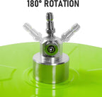14" Pressure Washer Surface Cleaner with 4 Wheels, Coated Green Stainless Steel Power Washer Surface Cleaner for Driveway Sidewalk Patio, 1/4" Quick Connector 2 Extension Wand, 4000 PSI