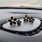 INEBIZ Cute Daisy Flowers Air Vent Decorations Clips Car Air Freshener Girly Charm Automotive Interior Aesthetic Decor Accessories for Women (Black)