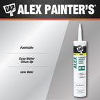 DAP Alex Painter's Acrylic Latex Caulk, White, 10.1 Oz (7079818670) (Pack of 3)