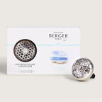 Maison Berger Car Diffuser Set – Refillable Vent Clip, Ceramic Refill, Made in France - Luxury Auto Scent - 4-Week Diffusion - Elegant Air Freshener for All Car Vents (Ocean Breeze)