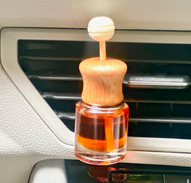 Car Air Freshener and Essential Oil Diffuser with Vent Clip, Handmade Long Lasting Scent, Eliminate Unwanted Odors, Organic & Vegan, 130 Fragrances (Texas Pecan Pie, Single Diffuser)