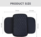 Upgraded Car Center Console Cover, Microfiber Leather Car Armrest Cover Cushion with 2 Storage Bags, Universal Car Armrest Storage Box Cover, Car Interior Accessories for Most Vehicles, Black
