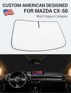 Proadsy Windshield Sun Shade for Mazda CX-50 2023 2024 2025 2026 Custom Fit Mazda CX50 SUV Foldable Front Sunshade Protector Blocks UV Rays Keep Car Cooler