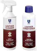 UNITERS Leather Cleaner and Conditioner Foam Solution Cream Bundle, for use of Leather Furniture, Car Interior, Apparel, Boots, Shoes, Bags, and More