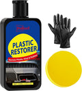 Plastic Restorer for Cars, Restores Faded Plastic, Vinyl, Rubber, Trim, Bumpers & Interior Surfaces to Like-New Finish - Brings Back Deep Black & Color, UV Resistant - 3.4OZ