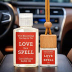 Car Air Freshener, Luxury Car Diffuser with 1 Oz Refill, Phthalate Free Fragrance – Long Lasting Scent | Refillable Hanging Air Freshener for Car, Home, Office | Made in USA (Love Spell)