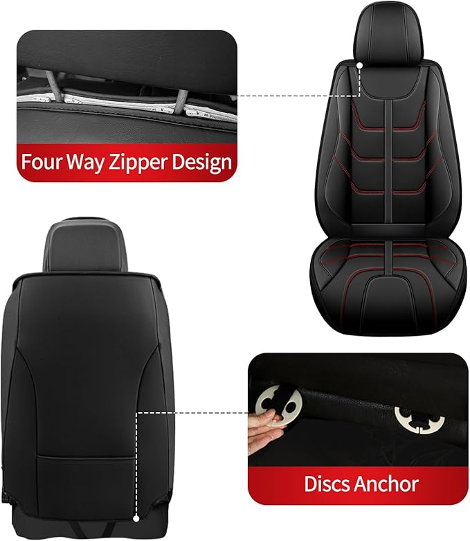 TTX LIGHTING Car Seat Covers fit for Subaru Outback 2007-2026 Full Set: Premium Leather Automotive Seat Cover with Airbag Compatible Waterproof (5 Seats, Redline)