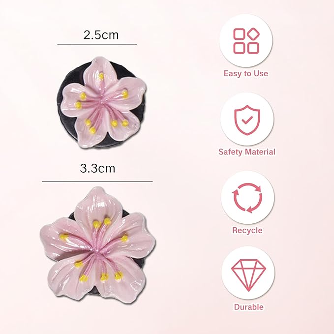 NIIIYTYB 4Pcs Cute Car Vent Clips Flower Air Vent Clips for Fresheners Pink Hawaiian Hibiscus and Cherry Blossom Car Accessories Aesthetic Interior Decor for Women Peach Blossom