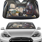 GENANY Windshield Sun Shade for Electric Vehicle (59x37 inches), Sun Shade Windshield, Shades for Front Windows, Sunshade for Car Windshield, Xmas Auto Gift, Car Decor