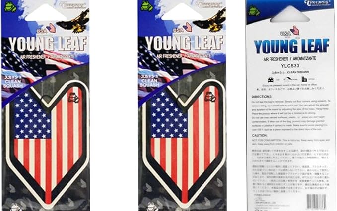 Tree Frog Young Leaf Hanging Air Freshener x 2 (USA Flag)