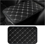 HZEL Car Center Console Cushion Pad, PU Leather Vehicle Armrest Protection Cover, Waterproof Automotive Interior Arm Rest Seat Box Mat Accessories, Universal for SUV, Sedan, Truck (Black/Gray)