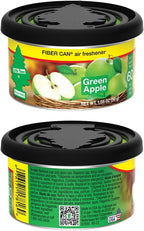 LITTLE TREES Car Air Freshener | Fiber Can Provides Long Lasting Scent for Auto or Home | Recycled Fiber | Green Apple, 4 Air Fresheners