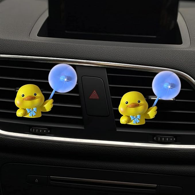 Cute Yellow Duck Air Vent Clips - Fun Car Air Fresheners & Decor