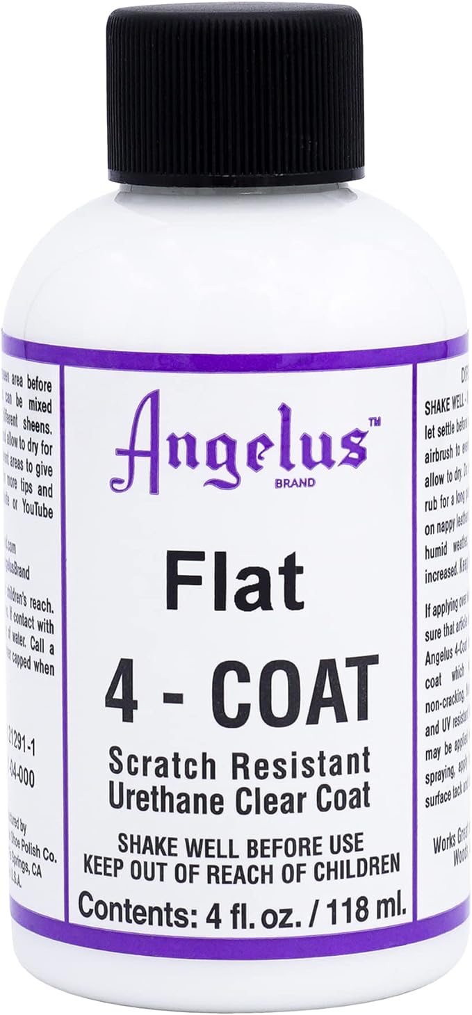 Angelus Flat 4-Coat Scratch-Resistant Leather Sealer – Durable, Flexible, Clear Coat Protection for Leather Shoes, Bags, Jackets & More - Flat Finish - 4 fl oz