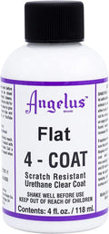 Angelus Flat 4-Coat Scratch-Resistant Leather Sealer – Durable, Flexible, Clear Coat Protection for Leather Shoes, Bags, Jackets & More - Flat Finish - 4 fl oz