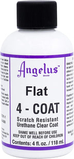 Angelus Flat 4-Coat Scratch-Resistant Leather Sealer – Durable, Flexible, Clear Coat Protection for Leather Shoes, Bags, Jackets & More - Flat Finish - 4 fl oz