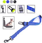3 Colors Dog Safety Seat Belt,Quality Polyester Fabric,Adjustable,360° zinc Alloy Buckle,with Elastic,High Strength,Wear-Resistant and Durable,Easy to Install,Easy to Wash(Blue)