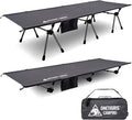 ONETIGRIS SUPRANUBIS Camping Cot, Height Adjustable with Cot Leg Extenders, Strong Support 330lbs, Lightweight Comfortable Folding Bed for Camping, Hiking, Travel, Truck, Beach, Office Nap