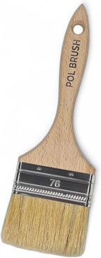 3 Inch Flat Paint Brush - High European Quality - Natural Bristles - for Home, Wood, Walls, Art, Trim & Furniture - for Acrylic, Oil, Stain, Chalk & Latex Paints