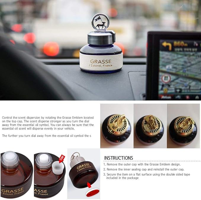 Bullsone Grasse L'esterel, Natural Car Air Fresheners, Luxury Car Perfume - Aqua Wave Scent (2 Pack)