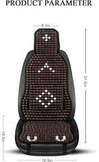 Wood Beaded Car Seat Cover Massaging Breathable Cooling Natural Wood Bead Cushion Universal Fit for Sedan, SUV & Truck. The Ergonomic Lumbar Support Can Relieve Painful from Long Trips