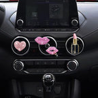 Pink Lips Air Vent Clips, 4 Pcs Sexy Lips Kiss Heart Shape Car Air Fresheners for Women Charms Rhinestone Diffuser Vent Clip Cute Car Decor Bling Car Accessories for Women