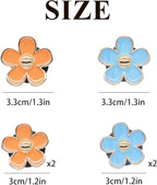 Flower Car Accessories,6pcs Daisy Car Air Freshener Vent Clips,3.3cm/3cm Blue Orange Flowers Decor,Refillable Diffusers for Women