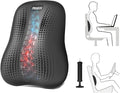 Lumbar Support Pillow, Inflatable Rubber Lumbar Pillow for Lower Back Pain Relief - Car Back Cushion for Driving - Lumbar Support for Car-Office Chair, Massage Points, Adjustable Firmness, Black
