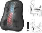 Lumbar Support Pillow, Inflatable Rubber Lumbar Pillow for Lower Back Pain Relief - Car Back Cushion for Driving - Lumbar Support for Car-Office Chair, Massage Points, Adjustable Firmness, Black
