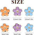 6pcs Flower Car Air Freshener Vent Clips,Purple Orange Blue Daisy Flowers Air Vent Clip Car Accessories for Women 3.3cm/3cm Flower Girly Vehicle Decor,Refillable Diffuser