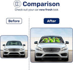 GENANY Pickle Family Windshield Sun Shade for Car SUV Truck (55x30 Inches), Funny Sun Shade Windshield, Shades for Windows, Protector Blocks UV, Car Decor