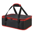 Bodaon Insulated Casserole Carrier for Hot or Cold Food, Fits 9"x13" and 11"x15" Baking Dish with Lid, Insulated Carriers for Transport, Travel Food Warmer Container Bags (Single Decker, Black-Red)