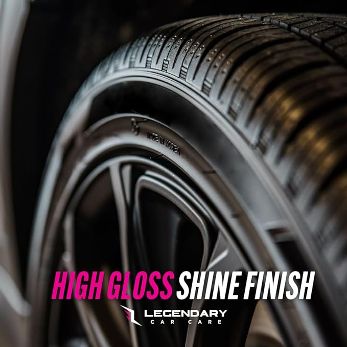 Legendary Gloss Dressing 64oz (Half Gallon) - Tire Shine Spray & Plastic Restorer – Water Based & Non-Greasy Interior/Exterior Detailing Spray - Trim, Rubber, Vinyl & Plastic Restorer for Cars
