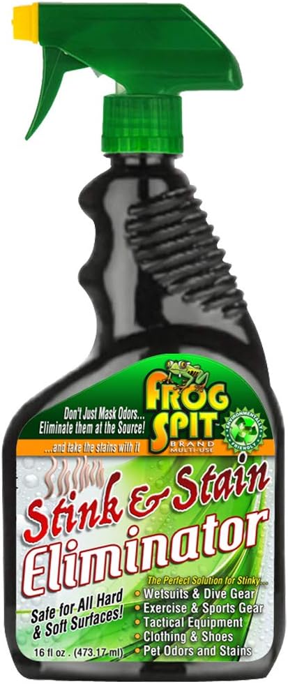 Frog Spit Stink and Stain Eliminator | 16 oz Enzymatic Cleaner | All Purpose Apply and Let Dry Odor and Stain Remover Spray | Safe on All Surfaces