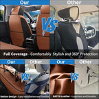 Car Seat Covers Custom Fit for Chevrolet/Chevy Bolt 2016-2026 , Premium Faux Leather Waterproof Car Seat Protectors with Lumbar Support, Breathable Anti-Slip Easy to install(Black&Brown,Full set)