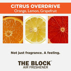 The Block - Wooden Car Air Freshener & Odor Eliminator - Long Lasting 30+ Day Scent - Car & Home Use - Fresh Gift Idea - Made in USA - Citrus Overdrive