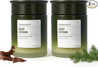 Car Air Freshener, Sandalwood Pine Scent Diffuser with Rotating Cap for Adjustable Fragrance Intensity, Gel Odor Eliminator for Home Car Bathroom, Every 6.4 oz Lasts 90 Days, 2 Pack, Green