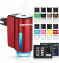 Car Air Freshener - Smart Adjustable 3-Speed Intensity, Rechargeable Humidifier Car Essential Oil Diffuser - Comes with 8 Bottles of 10ml Perfume (Red)