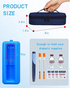 Insulin Vials Cooler Travel Case: TSA Approved Medication Diabetic Cooler for Travel, Insulated Cooling Bag for Insulin Pens, Diabetic Small Bottle Protector Kit with Protective Ice Brick